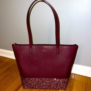 Kate Spade Greta Court Penny Maroon Tote